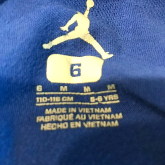 Nike Air Jordan Kids Size 5-6 Years Short Sleeve Pullover Crew Neck Tee Blue - Picture 3 of 7
